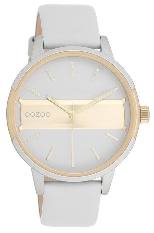 OOZOO C11152 42mm Timepieces Grey Leather Strap - Κοσμηματοπωλείο Goldy