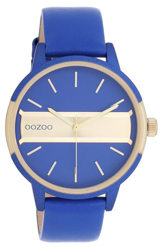 OOZOO C11154 42mm Timepieces Blue Leather Strap - Κοσμηματοπωλείο Goldy