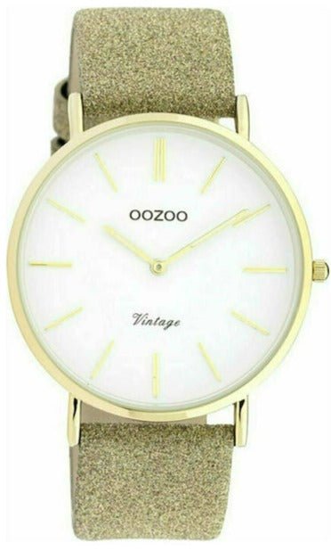 OOZOO C20148 40MM Vintage Gold Leather Strap - Κοσμηματοπωλείο Goldy