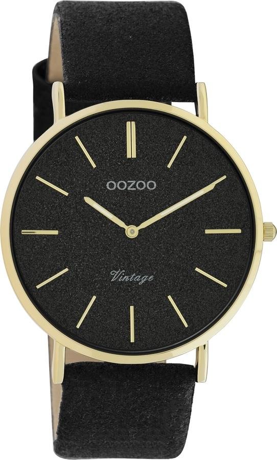 OOZOO C20164 40MM Timepieces Vintage Series Black Leather Strap - Κοσμηματοπωλείο Goldy