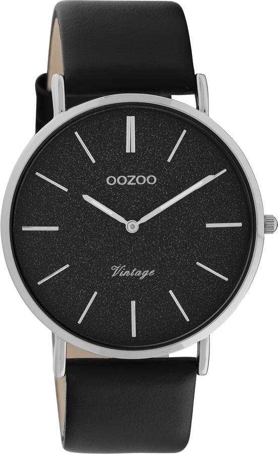 OOZOO C20168 40MM Timepieces Vintage Series Black Leather Strap - Κοσμηματοπωλείο Goldy