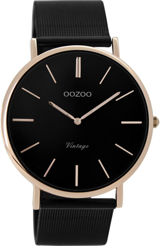 OOZOO C8869 40MM Timepieces Vintage Black Metal Strap - Κοσμηματοπωλείο Goldy
