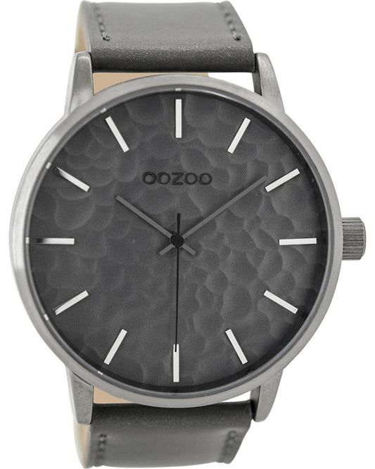 OOZOO C9440 48MM Grey Leather Strap - Κοσμηματοπωλείο Goldy