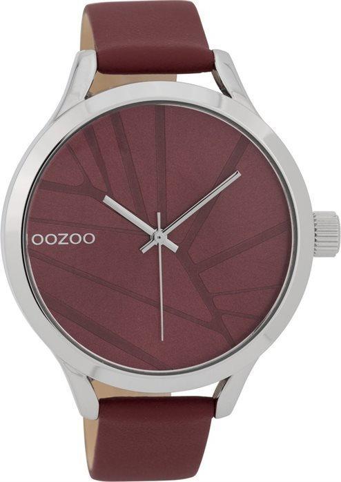 OOZOO C9682 43MM Timepieces Bordeaux Leather Strap - Κοσμηματοπωλείο Goldy