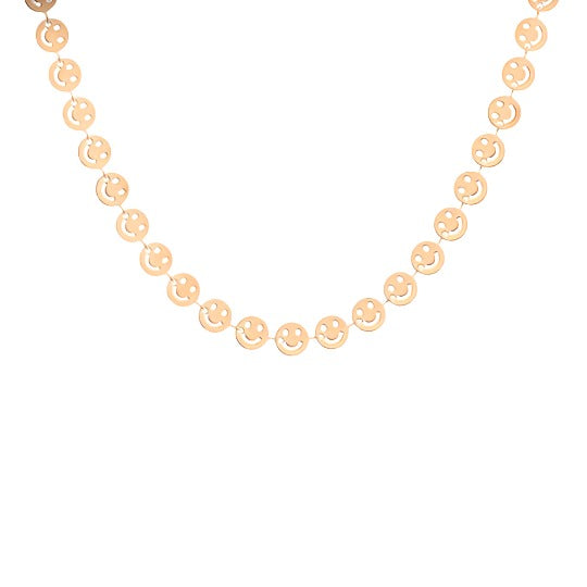 OOZOO Jewellery SN-2011 Κολιέ Smileys από Ροζ Επιχρυσωμένο Ατσάλι - Κοσμηματοπωλείο Goldy