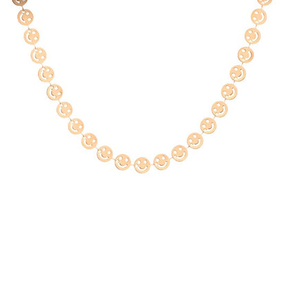 OOZOO Jewellery SN-2011 Κολιέ Smileys από Ροζ Επιχρυσωμένο Ατσάλι - Κοσμηματοπωλείο Goldy