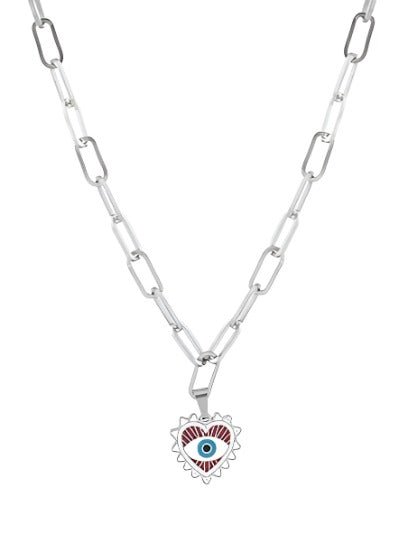 OOZOO Jewellery SN-2018 Κολιέ Evil Eye από Ατσάλι - Κοσμηματοπωλείο Goldy