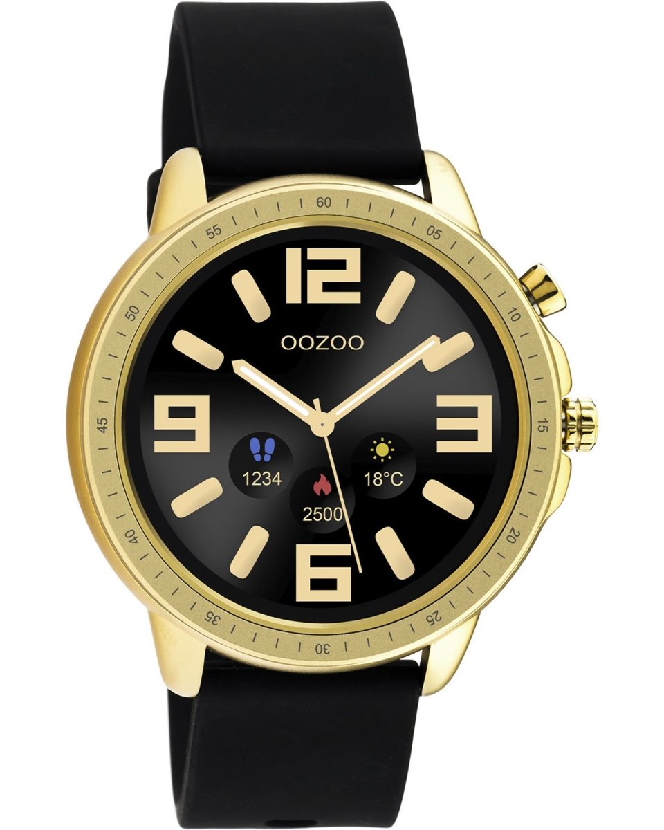 OOZOO Q00301 45mm Smartwatch Black Rubber Strap - Κοσμηματοπωλείο Goldy