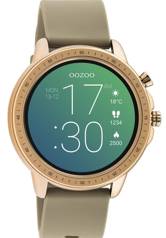 OOZOO Q00302 45mm Smartwatch Beige Rubber Strap - Κοσμηματοπωλείο Goldy