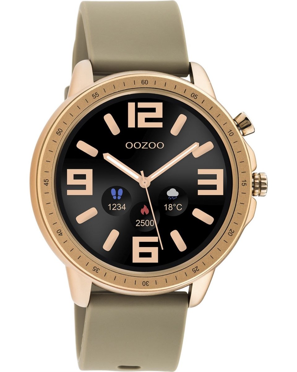 OOZOO Q00302 45mm Smartwatch Beige Rubber Strap - Κοσμηματοπωλείο Goldy