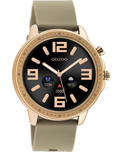 OOZOO Q00302 45mm Smartwatch Beige Rubber Strap - Κοσμηματοπωλείο Goldy