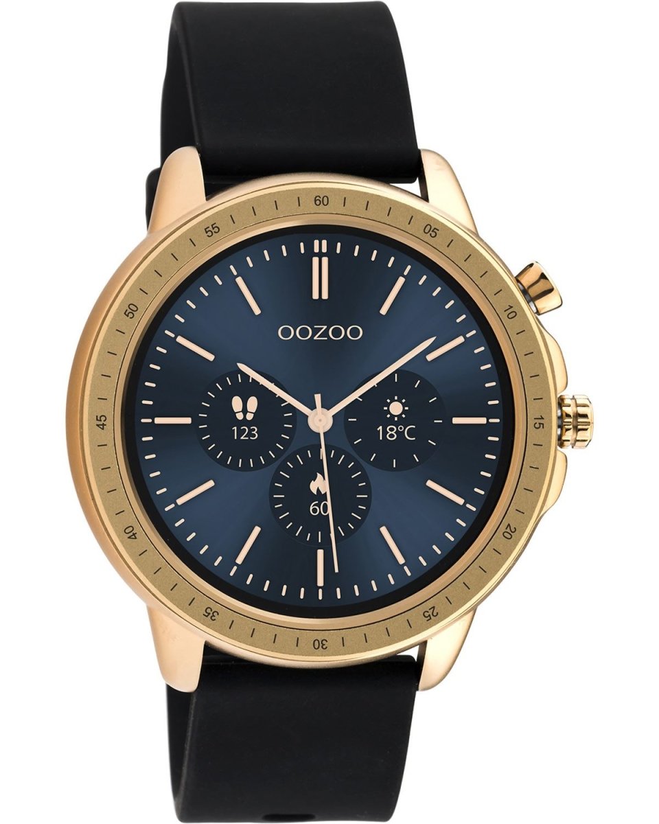 OOZOO Q00303 45mm Smartwatch Black Rubber Strap - Κοσμηματοπωλείο Goldy