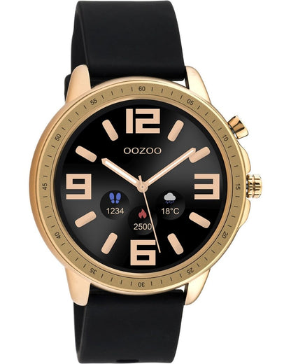 OOZOO Q00303 45mm Smartwatch Black Rubber Strap - Κοσμηματοπωλείο Goldy