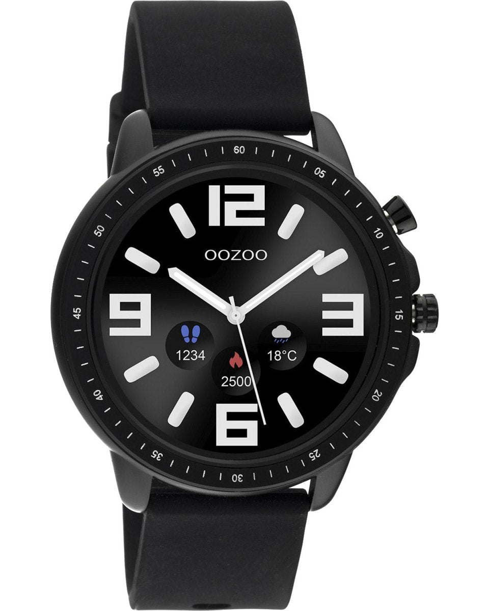 OOZOO Q00304 45mm Smartwatch Black Rubber Strap - Κοσμηματοπωλείο Goldy