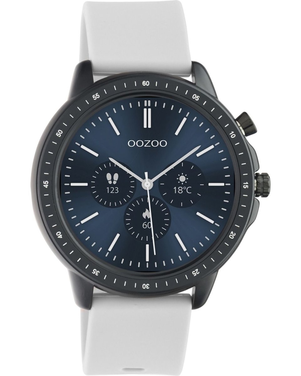 OOZOO Q00328 45mm Smartwatch Grey Rubber Strap - Κοσμηματοπωλείο Goldy