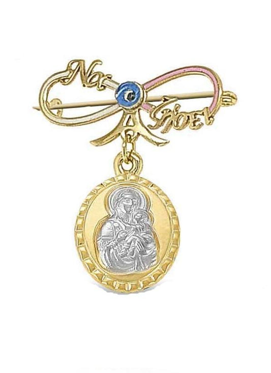 Παραμάνα PO11098 για Νεογέννητο με Χριστό σε Χρυσό Κ9 - Κοσμηματοπωλείο Goldy