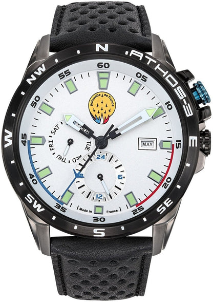 Patrouille De France 668038 Athos 3 Black Leather Strap - Κοσμηματοπωλείο Goldy