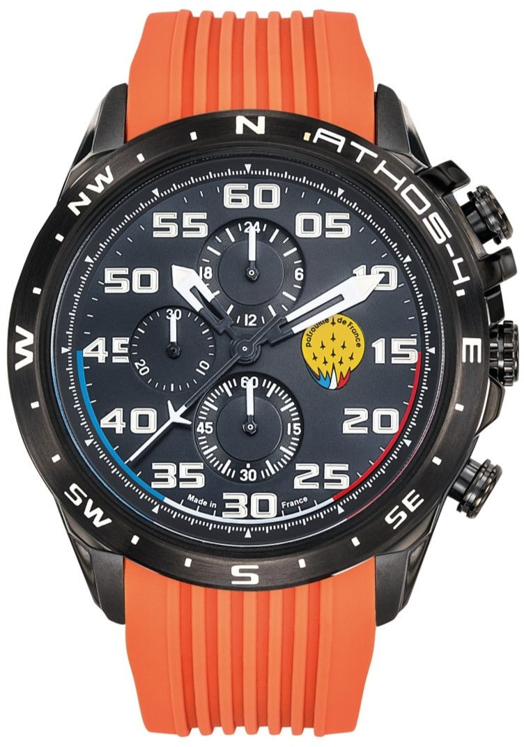 Patrouille De France 668088 Athos 4 Chronograph Orange Rubber Strap - Κοσμηματοπωλείο Goldy