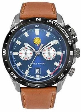 Patrouille De France 668112 Athos 3 Brown Leather Strap - Κοσμηματοπωλείο Goldy