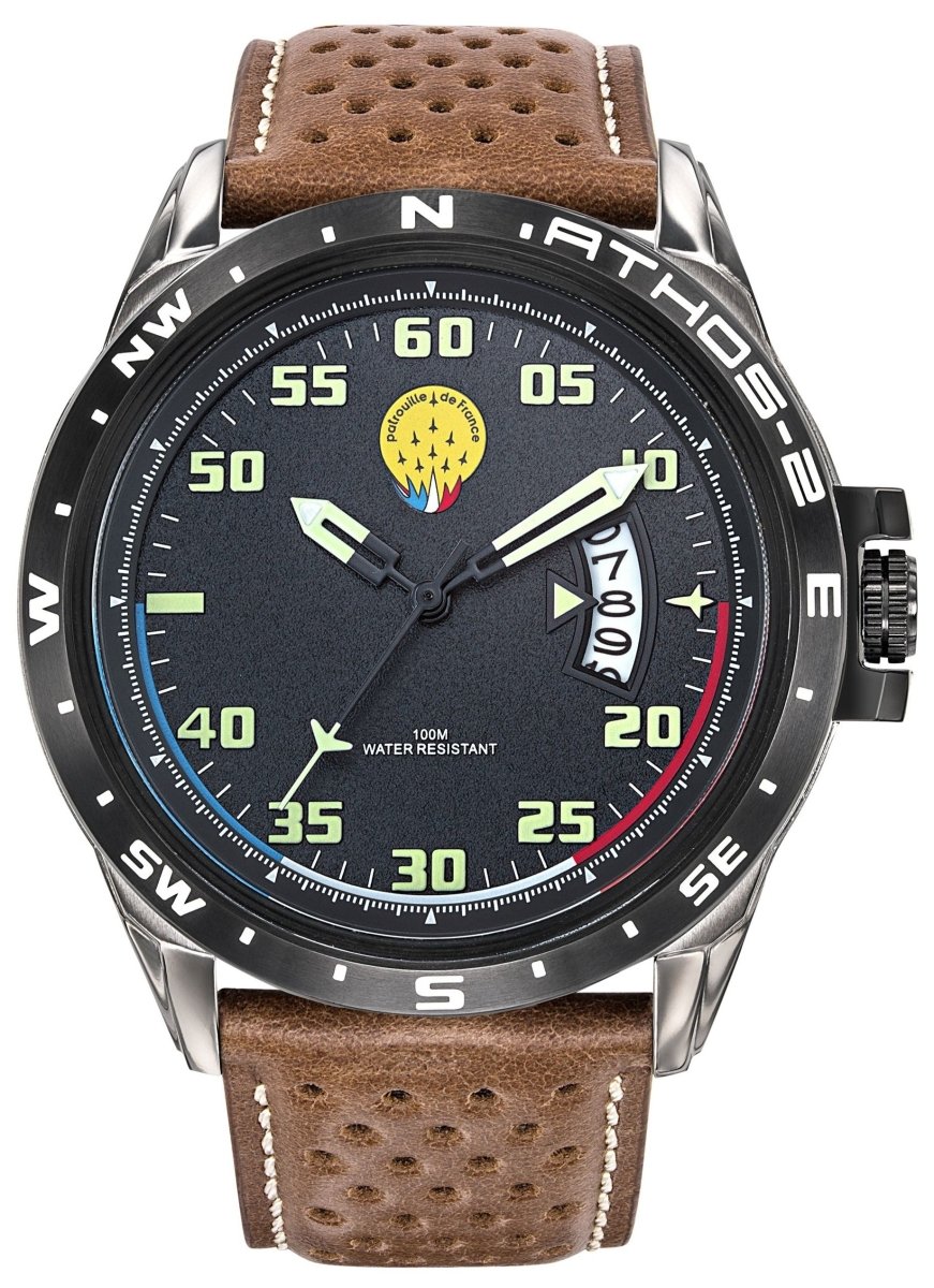 Patrouille De France 688105 Athos 2 Brown Leather Strap - Κοσμηματοπωλείο Goldy