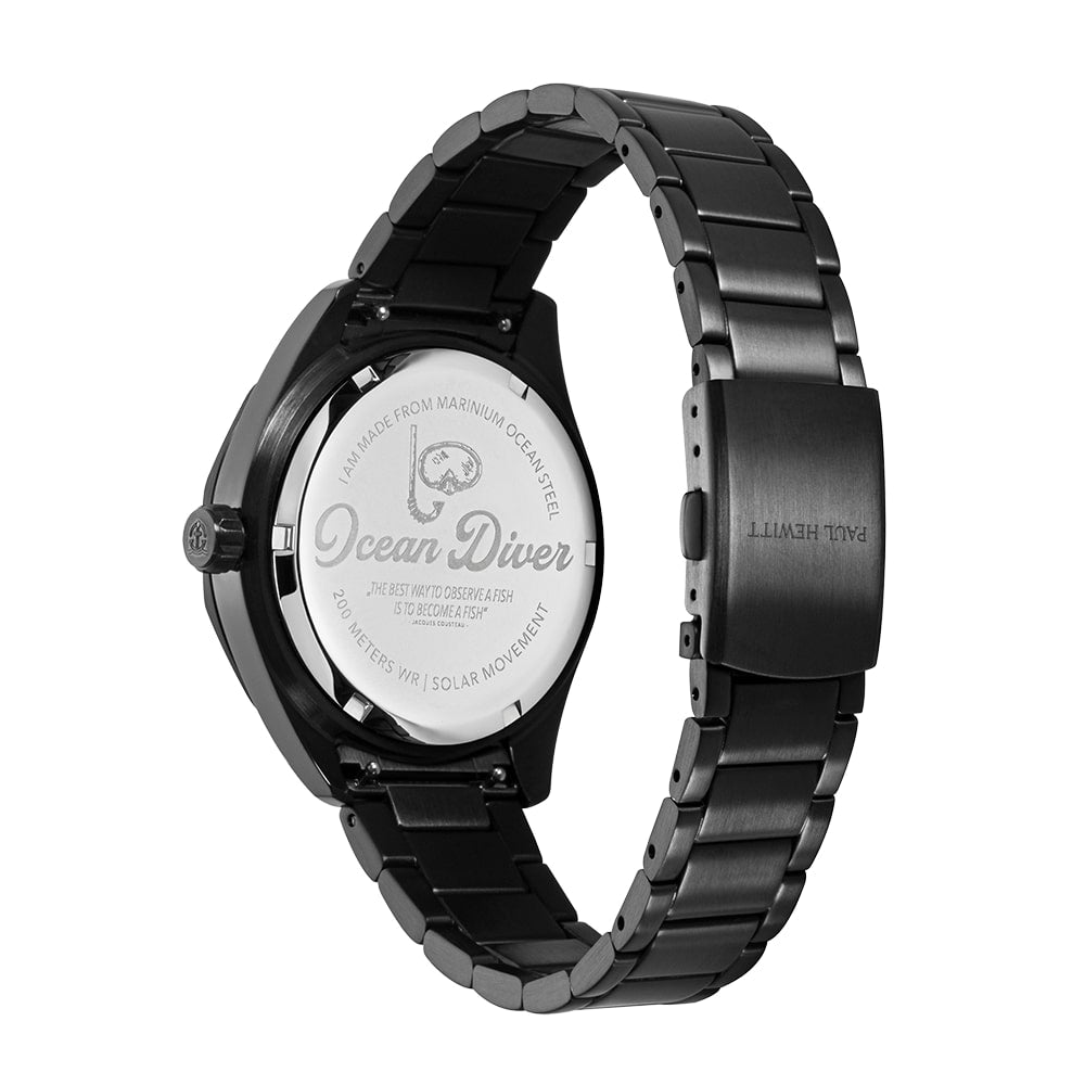 PAUL HEWITT PH-W-0329 Ocean Diver MARINIUM® Ocean Black Steel Bracelet - Κοσμηματοπωλείο Goldy