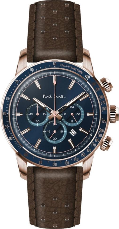 Paul Smith PS0110006 Chronograph Brown Leather Strap - Κοσμηματοπωλείο Goldy