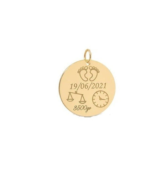 Πλακέτα PO11121 με Ημερομηνία Γέννησης από Χρυσό 9ct - Κοσμηματοπωλείο Goldy