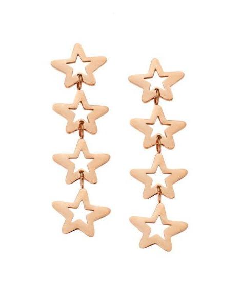 Puppis PUW74762R Σκουλαρίκια Κρεμαστά Αστέρια Από Ατσάλι - Κοσμηματοπωλείο Goldy