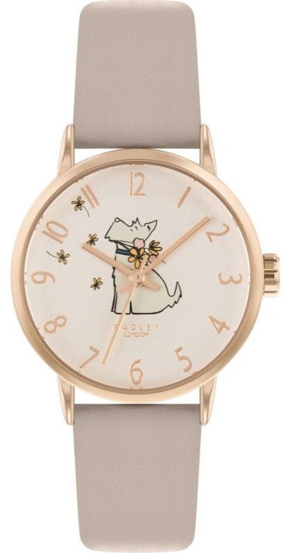 Radley London RY21266 Dog Holding Flowers Nude Leather Strap