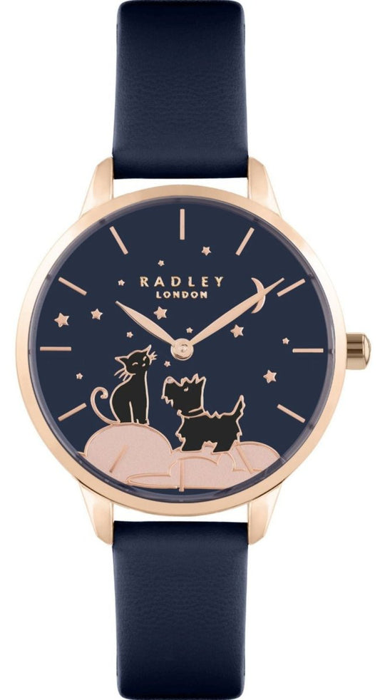 Radley London RY21480 Dog and Cat Blue Leather Strap - Κοσμηματοπωλείο Goldy
