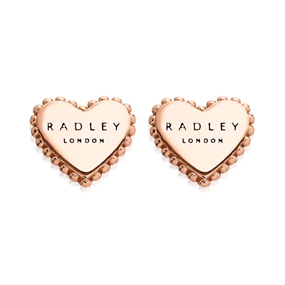 Radley London RYJ1126 Σκουλαρίκια Love Radley από Ροζ Επιχρυσωμένο Ασήμι - Κοσμηματοπωλείο Goldy