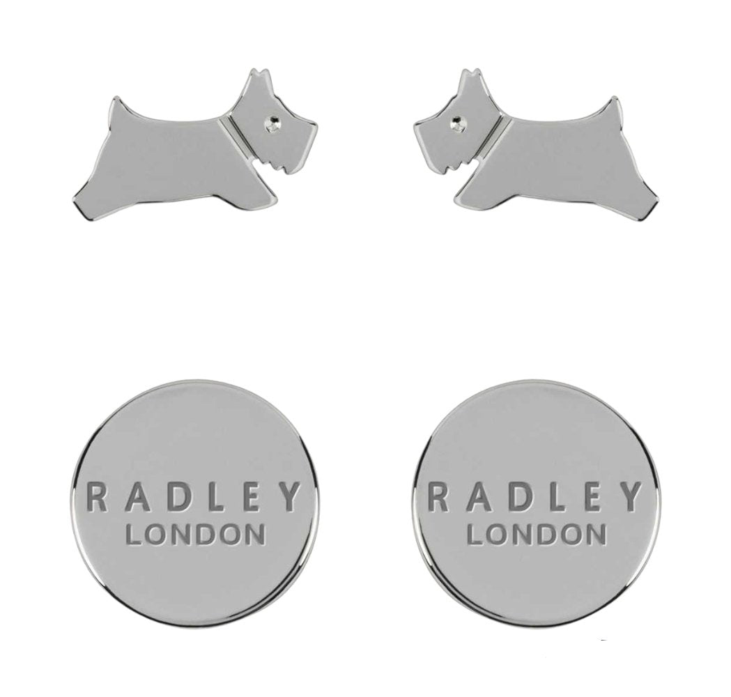 Radley London RYJ1209S Σκουλαρίκια Circle & Dog Stud από Επιπλατινωμένο Ασήμι - Κοσμηματοπωλείο Goldy