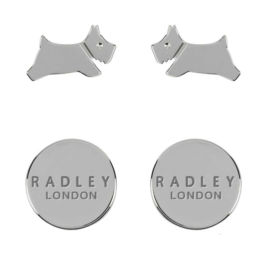 Radley London RYJ1209S Σκουλαρίκια Circle & Dog Stud από Επιπλατινωμένο Ασήμι - Κοσμηματοπωλείο Goldy