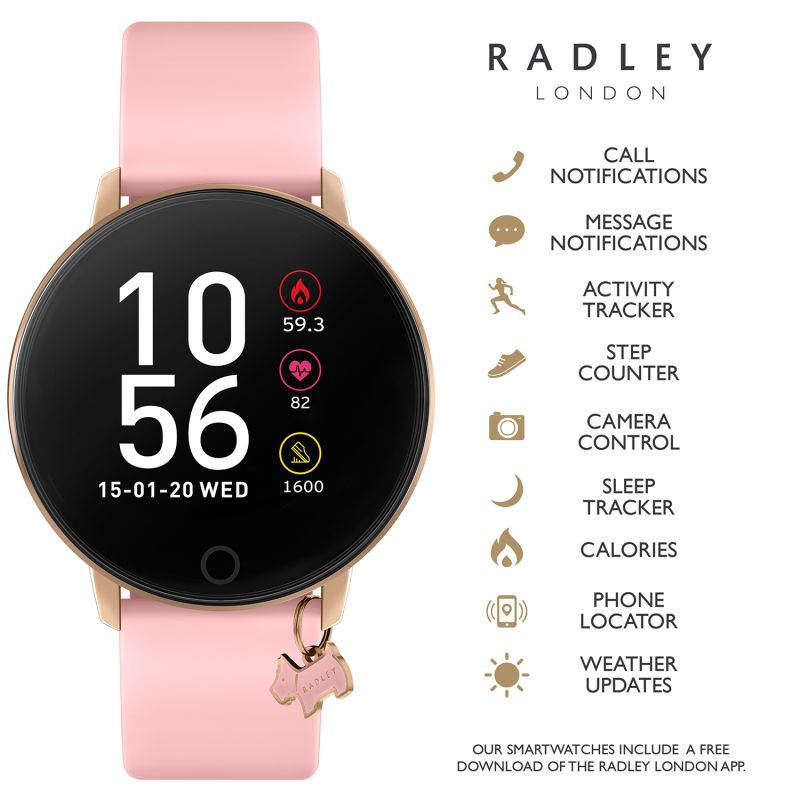 Radley London RYS05-2040-INT Series 5 Smartwatch Pink Silicon Strap - Κοσμηματοπωλείο Goldy