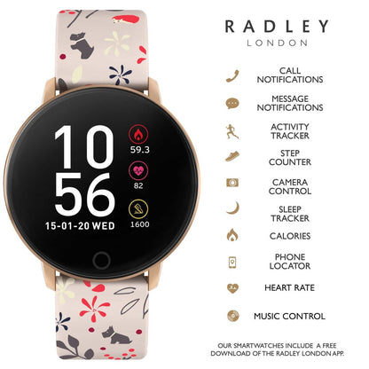 Radley London RYS05-2042 Series 5 Smartwatch Nude Silicon Strap - Κοσμηματοπωλείο Goldy