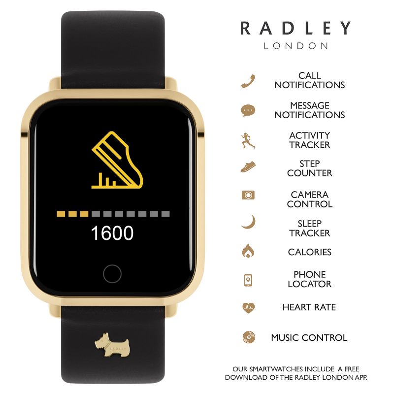 Radley London RYS06-2074-INT Series 6 Smartwatch Black Leather Strap - Κοσμηματοπωλείο Goldy