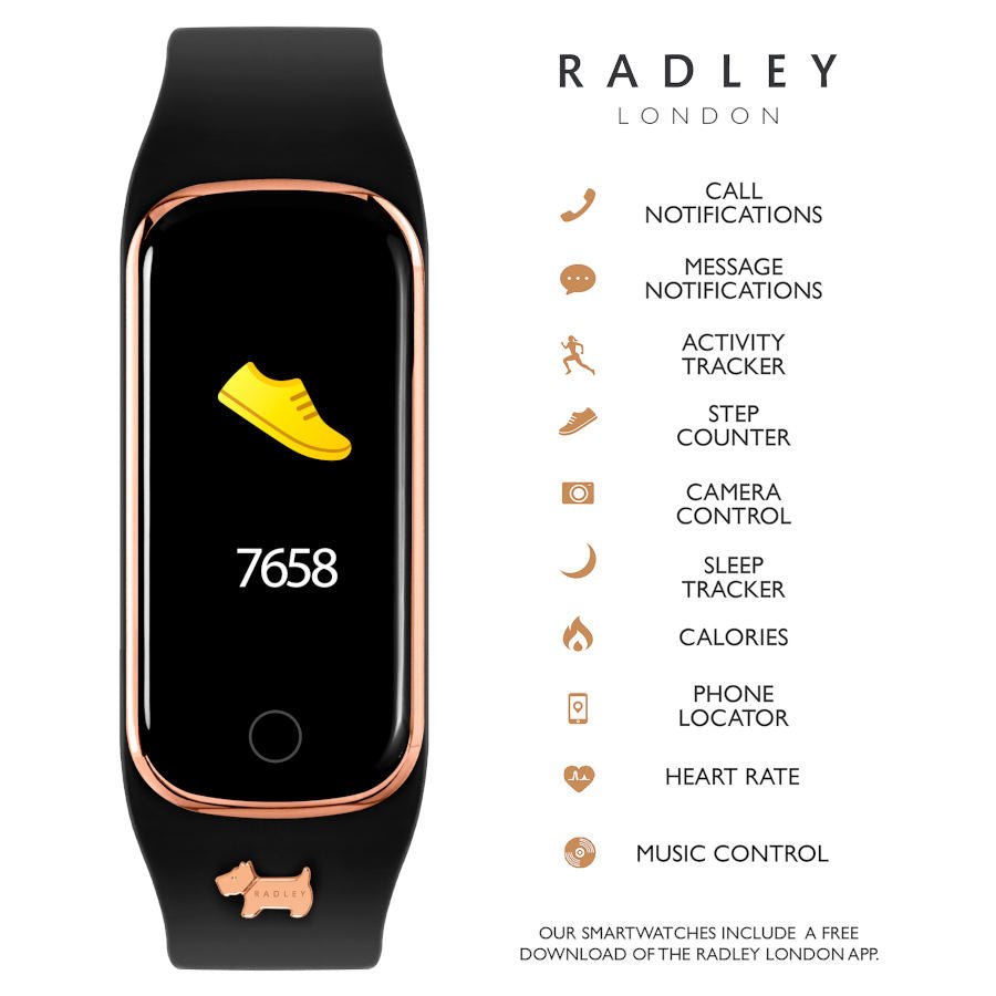 Radley London RYS08-2084-INT Series 8 Smartwatch Black Silicon Strap - Κοσμηματοπωλείο Goldy