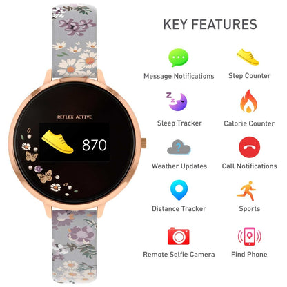 Reflex Active RA03-2060 Smartwatch Grey Leather Strap - Κοσμηματοπωλείο Goldy