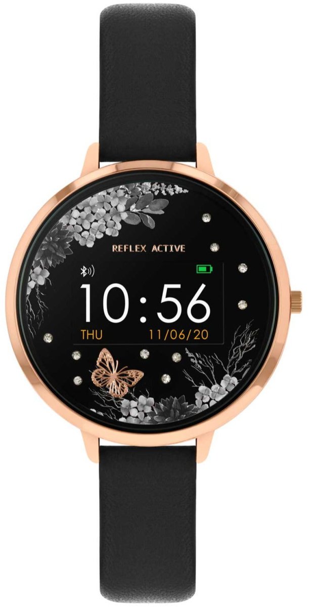 Reflex Active RA03-2076 Smartwatch Black Leather Strap - Κοσμηματοπωλείο Goldy