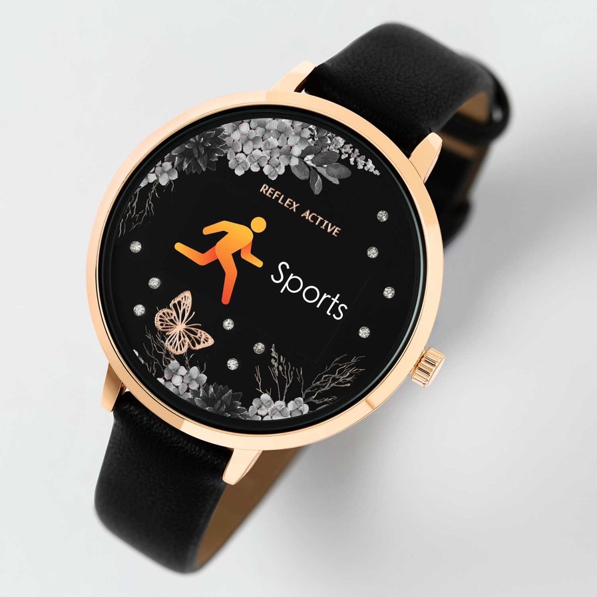 Reflex Active RA03-2076 Smartwatch Black Leather Strap - Κοσμηματοπωλείο Goldy