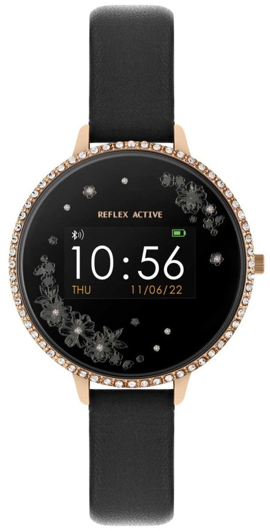 Reflex Active RA03-2078 Smartwatch Black Leather Strap - Κοσμηματοπωλείο Goldy