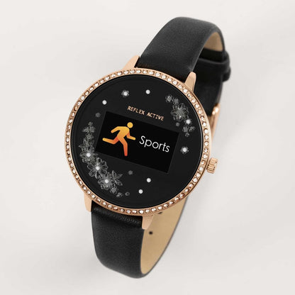 Reflex Active RA03-2078 Smartwatch Black Leather Strap - Κοσμηματοπωλείο Goldy