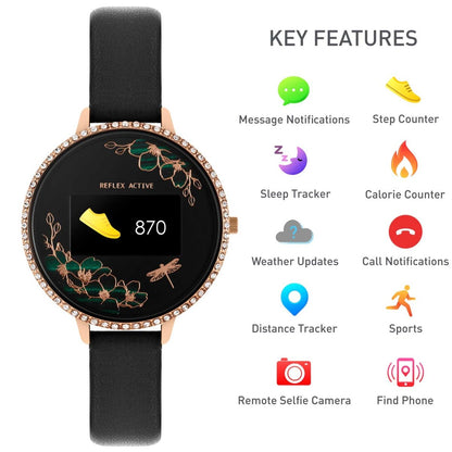 Reflex Active RA03-2080 Smartwatch Black Leather Strap - Κοσμηματοπωλείο Goldy