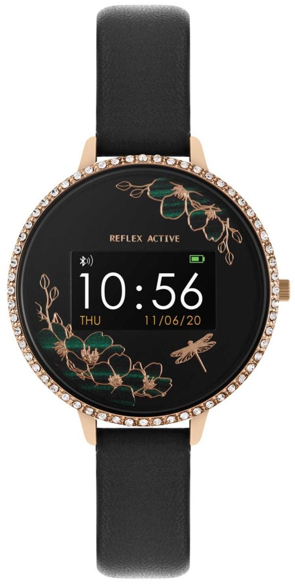 Reflex Active RA03-2080 Smartwatch Black Leather Strap - Κοσμηματοπωλείο Goldy