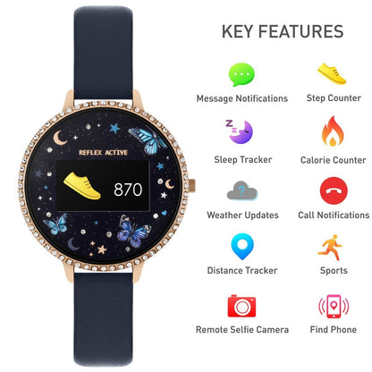 Reflex Active RA03-2126 Smartwatch Blue Leather Strap - Κοσμηματοπωλείο Goldy