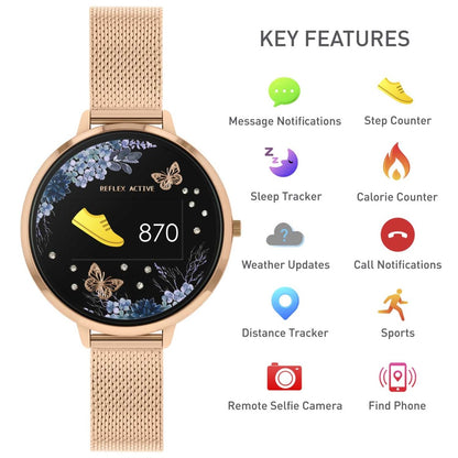 Reflex Active RA03-4036 Smartwatch Rose Gold Stainless Steel Bracelet - Κοσμηματοπωλείο Goldy