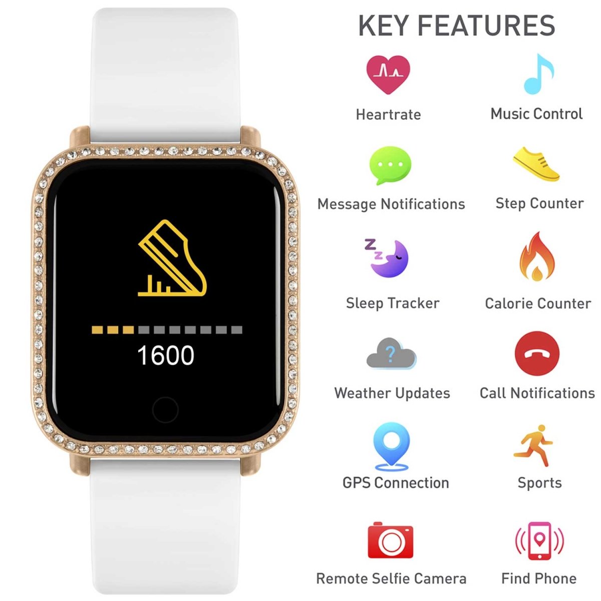 Reflex Active RA06-2096 Smartwatch White Silicon Strap - Κοσμηματοπωλείο Goldy