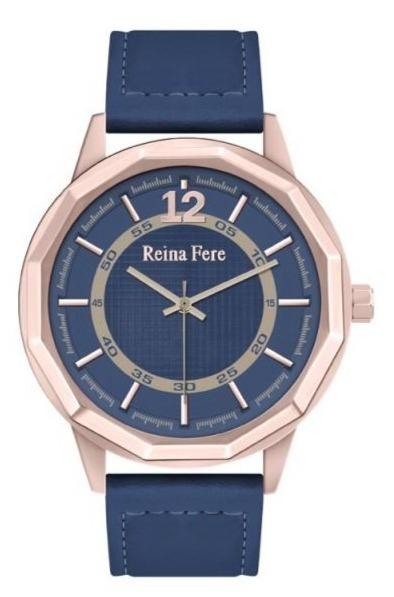 Reina Fere 8826-2 Nereis Blue Leather Strap - Κοσμηματοπωλείο Goldy