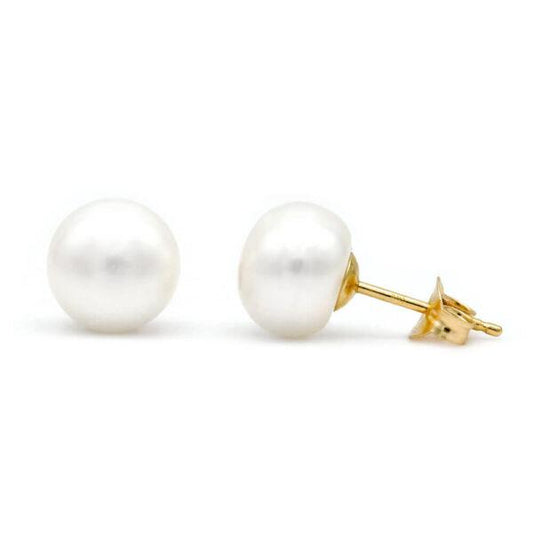 Σκουλαρίκια 110112 με Μαργαριτάρια Fresh Water Pearl 8,5-9,0mm 14ct - Κοσμηματοπωλείο Goldy