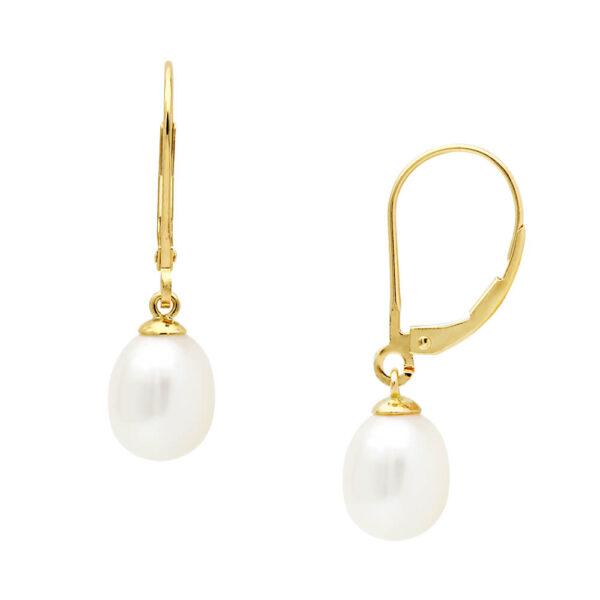 Σκουλαρίκια 110129 με Μαργαριτάρια Fresh Water Pearl 8,0-10,0mm 14ct - Κοσμηματοπωλείο Goldy